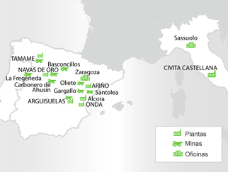 SAMCA production centers map